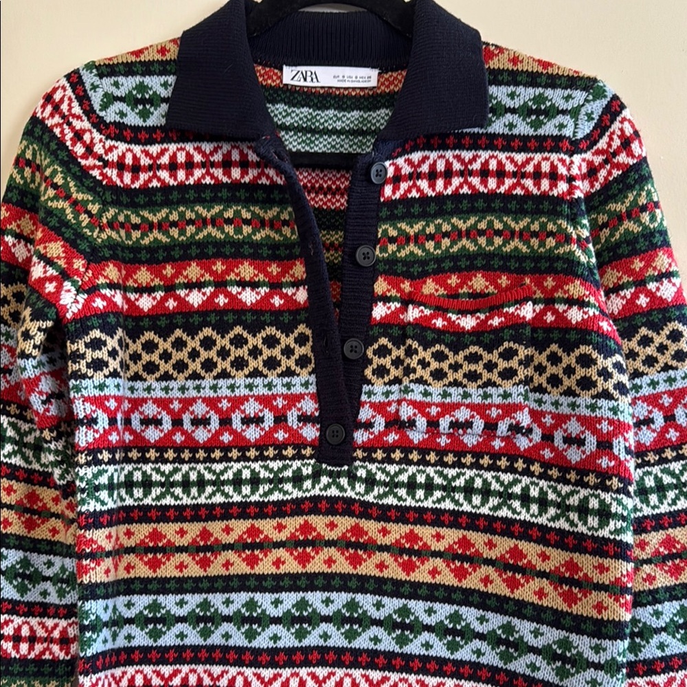 Zara Multicolor Patterned Sweater